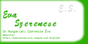 eva szerencse business card