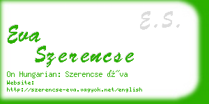 eva szerencse business card